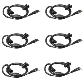 Retevis RT622 Radio Headset Compatible RT24 RT27 RT28 RT619 eSynic UV-5R BF-88E BaoFeng BF-888S, Kenwood2 Pin Ear Hook Earphones Safety Headset (6 Pack)