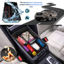 SHAOHAO for 2025 2026 Subaru Ascent Center Console Organizer for 2019-2026 Subaru Ascent Accessories Base/Premium/Onyx Edition/Limited/Onyx Edition Limited/Touring Double Space Armrest Insert Tray