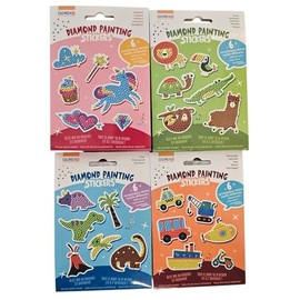 GLOREX Diamond Painting Stickers 4 Sets mit 24 Motiven
