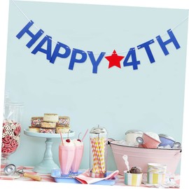 NOLITOY Independence Day Decor American Flag Bunting of July Party Supplies Patriotic Garland