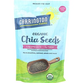 Carrington Farms Organic Chia Seeds, 2.2g Omega-3s + Fiber, Kosher, USDA Certified Organic, Gluten Free, 14 Ounce (Pack of 6)