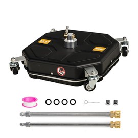 SCITOO 16.5" Pressure Washer Surface Cleaner 4000 PSI with 4 Wheels,1/4" Quick Connector,2 Extension Wand and Washer Accessories for Concrete, Patio, Sidewalk, Deck and Driveways