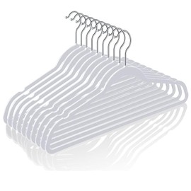 TIMMY 50 Plastic Hangers 17.7 Inch Non-Slip, Space Saving Closet Organizers, Heavy Duty Slim Hangers for Pants, Shirts, Coats (Grey, Ultra Thin & Durable)