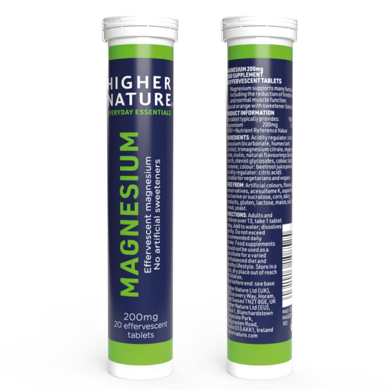 Higher Nature - Magnesium Effervescent - 200mg Magnesium Effervescent Supplement