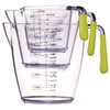 KitchenCraft Colourworks 3 Piece Acrylic Measuring Jug Set, Stackable Jugs