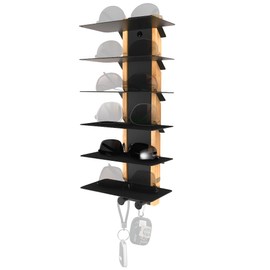 J JACKCUBE DESIGN Sunglasses Storage Organizer Wall Mounted 6 Eyeglasses Display Holder Shelf Rack, Eyewear Hanging Rack with Metal Hooks (Black)- MK1030A