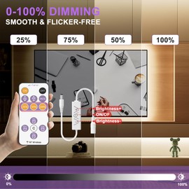 MIWISE COB LED Strip,4000K Natural White 32.8ft/10m,Dimmable Super Bright 24V LED Strip Light,CRI 90+ Flexible Tape Light with RF Remote Timer Function,for Home/Cabinet/Bedroom/TV DIY Lighting Project