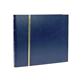 Safe 158 Stamp Album Insert Book Large Format 16 Black Pages with Gold Line Embossing on Cover and Spine