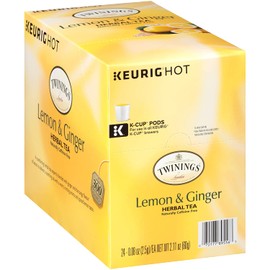 Twinings of London Lemon & Ginger Herbal Tea for Keurig, 24 Count