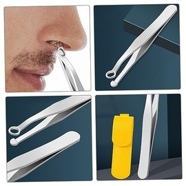 Stainless Steel Round Head Nose Hair Trimmer and Beard Grooming Tool Set Precision Nose Hair Clips Easy to Use for Men