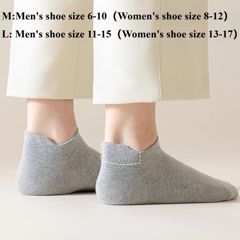 pzq Men's 100% Cotton Low Cut Socks 6 Packs Moisture