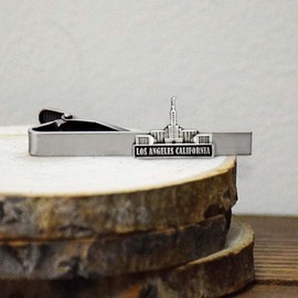 Silver Tie Clip by Ringmasters | LDS Temple Tie Clips for Men with Antique Silver Finish | Suit Accessories for Weddings, Church, & Formal Events | Versatile Tie Pin, (Los Angeles California)