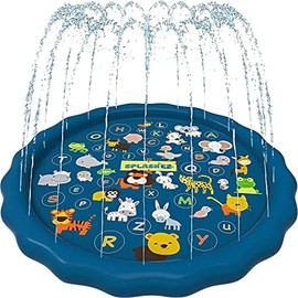 Almohadilla para salpicaduras de agua de 68 pulgadas, almohadilla para salpicaduras de verano para niños, actividades inflables en la piscina, juegos