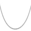 Diamond2Deal Sterling Silver Rhodium-plated 2.3mm Solid Rope Chain Necklace