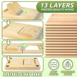 Portable Wooden Slant Board for Calf Stretching Squats Calf Stretcher Pilates Physical Therapy  Incline Board for Knees Ankle Heel Feet Leg