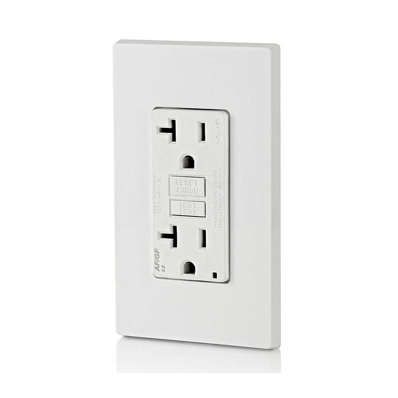 Leviton Dual-Function AFCI/GFCI Outlet, 20 Amp, Self Test, Tamper-Resistant with