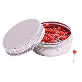 PTC Office 1/8 Inch Small Round Head Map Tacks Pins for Home Office Use and DIY Craft Project (Red, 100PCS)