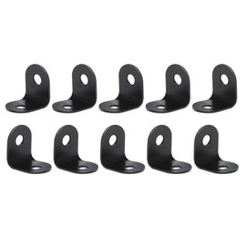 DTGN 10pcs 12x12x9mm (LxWxH) L Bracket Square Brace for Wood Furniture Repair, Metal Right Angle Bracket, Black