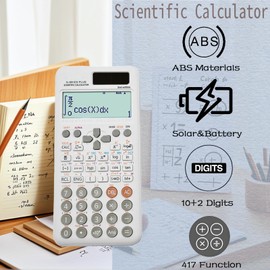Scientific Calculator for FC-991ES Plus-2nd Edition Scientific Calculator with 417 Functions for School Supplies Students Teachers Business Office Home,White