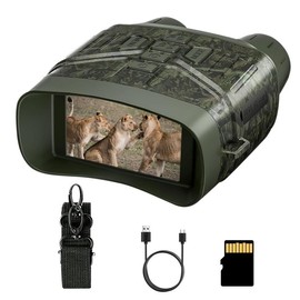 SZJH Night Vision Goggles for Hunting, 5000mah 4K Infrared Night Vision Binoculars with Rechargeable Battery and Anti for Surveillance Tactical Gear - Color: Black