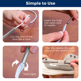 TOFL Leather Boat Shoe Lacing Kit | 45 inches | 1 Needle And 2 Strips [1 Pair] | Orange