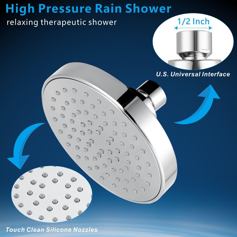 High Pressure Shower Head - 4.7“ Powerful Bathroom Pressure Boosting