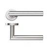 Zoo Mitred Lever Door Handle On Rose Stainless Steel