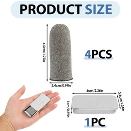 EBQOSK 4 Pack Finger Sleeves for Gaming, 0.25mm Ultra Thin Anti Sweat Gaming Finger Sleeves Suitable for Most Gamers for PUBG,COD,Dedales,Valorant,Fortnite,COC Moblie Gaming