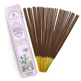 Incense Sticks, Cherry Blossom Incense, Made with Natural Ingredients, Hand Rolled Aromatic Masala, 40 Stick Pack, 45-60 Minute Burn Time, Best for Home Fragrance, Meditation, Yoga, Spiritual Healing