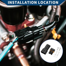 Hihaha Radiator Fan Connector Plug for Honda/Inner Male Female Wire Terminal Connector/Waterproof Plastic 6.3mm Series / 1 Set Black 2 Pin