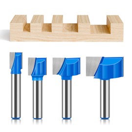 WOBLLMX 8 mm Shank Floor Cleaning Cutter Set 4 Pieces, Carbide Blade Cutter Durable and Sharp for Woodworking Tool Bit (10 mm/15 mm/22 mm/30 mm)