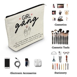 YULUENZE Lady Gang Makeup Bag Inspirational Definition Travel Organizer Pouch with Zipper Lady Gang Cosmetic Bag Present for Besties Friends Sisters Women BFF