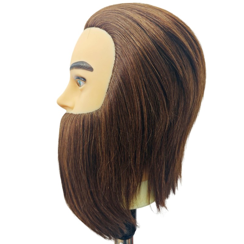 Mannequin Head Human Hair, Brown Hair, Barber Mannequin Head Male,
