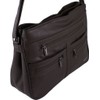 Large Faux Leather Handbag/Shoulder Bag with 7 Zip Compartments &