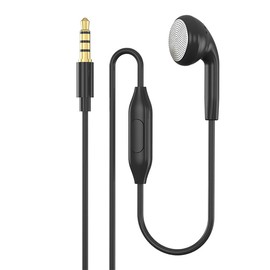JIAYJP Single-Ear Earphones, 0.1 inch (3.5 mm) Jack Monaural, Inner Type, With Microphone, For Both Left and Right Ears, Wired Earphones, Remote Control, Wired Earphones, Straight Head