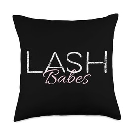Lash Babes Lash Technician & Lash Stylist Babes Artist Lash Tech Eyelashes Throw Pillow, 18x18, Multicolor