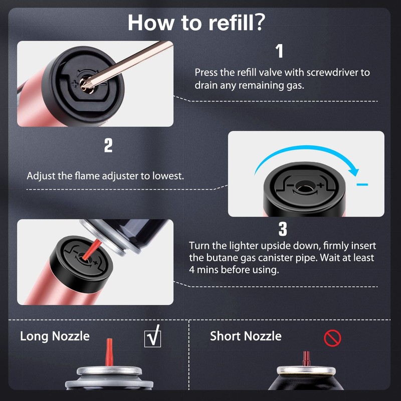 LcFun Torch Lighters 3 Pack Refillable Butane Lighter with Visible