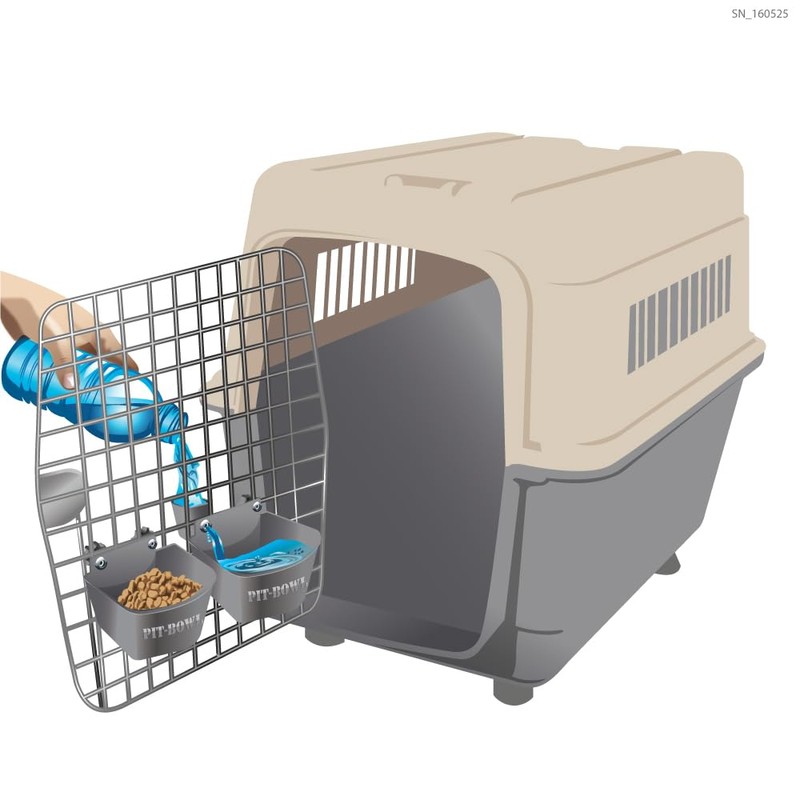 Pit-Bowl Ultra Durable XLarge Dog Crate Water Bowl with Built-in