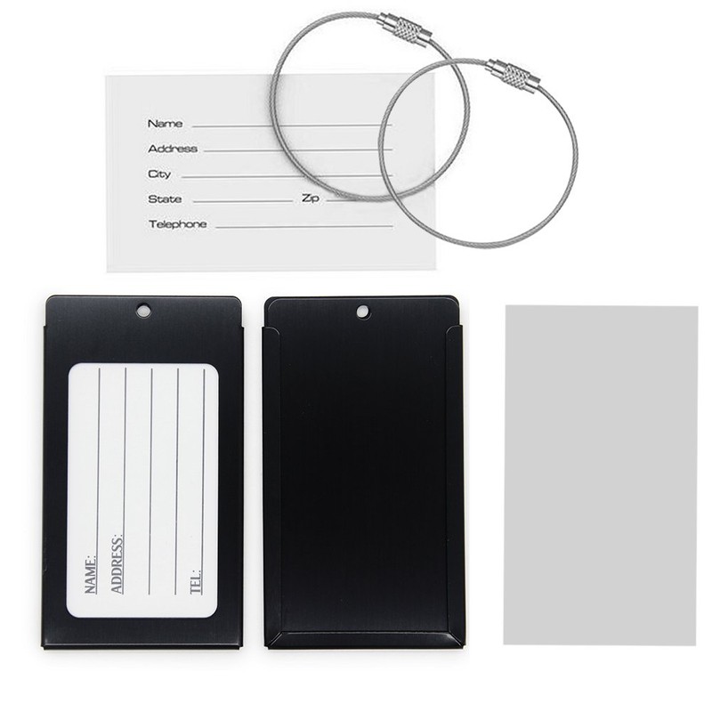 2X Metal Luggage Tags, ID Identifier Name Tag Address Labels