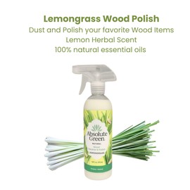 Absolute Green Wood Polish & Cleaner Spray, Cleans and Shines Furniture, Lemongrass Scent 16 oz