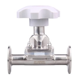 DERNORD Sanitary Diaphragm Valve Silicone Seal Stainless Steel 316L, 1.5” Tri Clamp Valve (3/4 inch Tube OD)