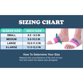 Doc Miller Arch Support Compression Sleeves 1 Pair Plantar Fasciitis VIO/PNK/WHT - S