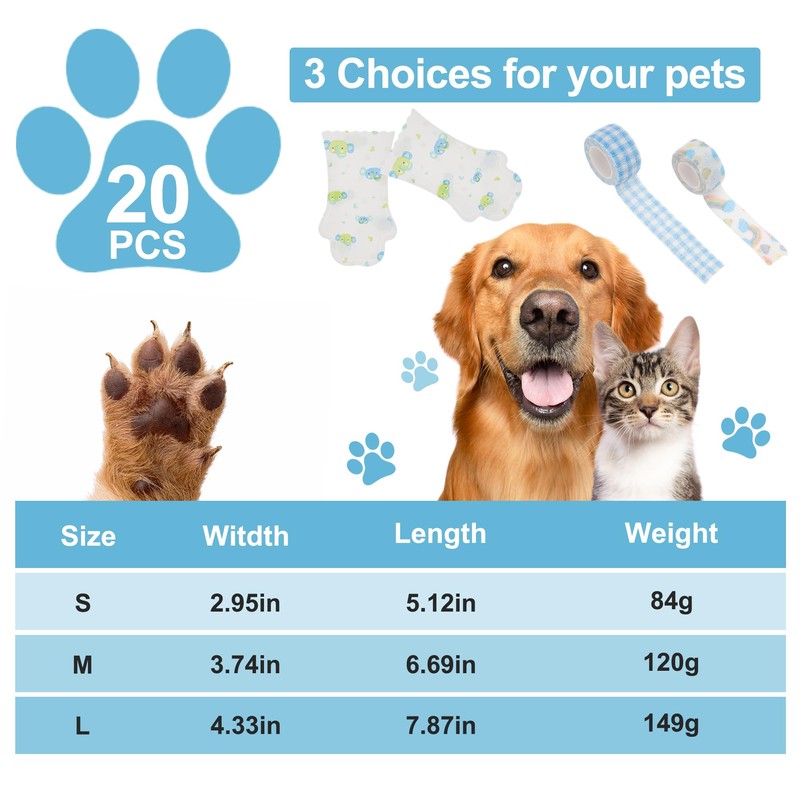 GLIDESMOOTH Dog Disposable Foot Cover Waterproof Paw Protector Indoor Outdoor