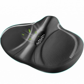 Haoqi Bike Seat Cushion for Men & Women Oversized Short Nose Bike Saddle Compatible with City, Electric, Stationary, Peloton, MTB, Racing Bikes, Wide Winged, Waterproof