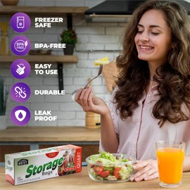 Quart Food Storage Bags with Twist Ties, 600 Count, Disposable Plastic