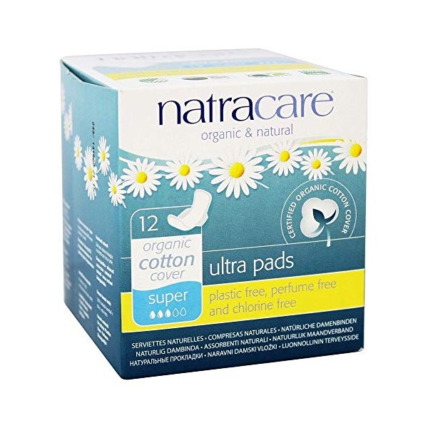 Natracare - Organic Cotton Natural Feminine Ultra Pads Super with Wings - 12 Pad(s)