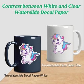 TransOurDream Tru-Inkjet Waterslide Decal Paper White 2.0 10 Sheets A4 Printable Water Slide Transfer Paper for Inkjet Printer, Water Slide Decals for Mugs, Tumblers, Candles，DIY Glasses (019-10)