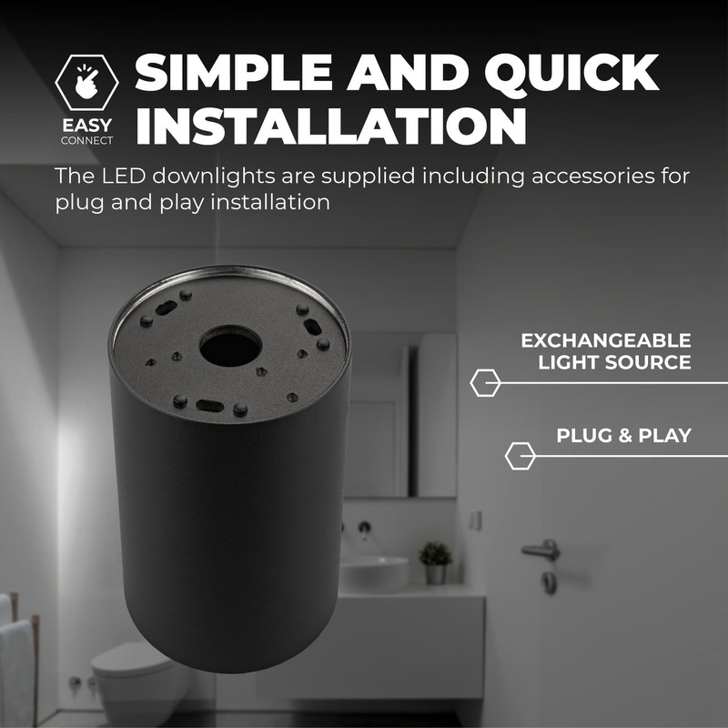 Ledvion - LED surface-mounted spotlights, round, dimmable, 5 W, 2700