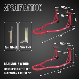 Jack Boss Motorcycle Stand Rear Combo Wheel Lift Stands, 500Lbs Capacity,Swingarm Spool Paddock Stands for Sport Bike,Fit for Yamaha Honda Kawasaki