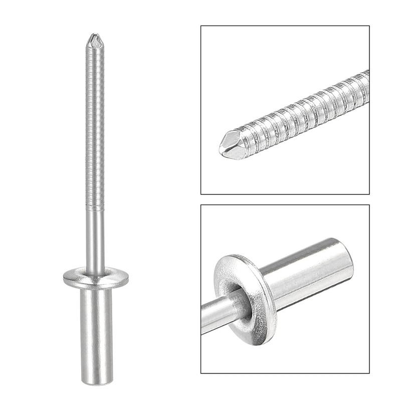 sourcing map Blind Rivets, 304 Stainless Steel Pull Rivets Core